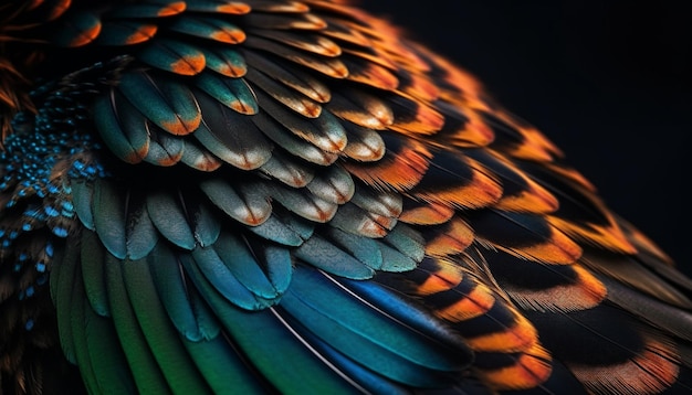 Free photo vibrant macaw feathers showcase nature abstract beauty generative ai