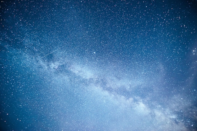 Vibrant night sky with stars and nebula and galaxy.