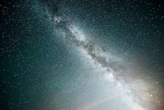 Vibrant night sky with stars and nebula and galaxy.