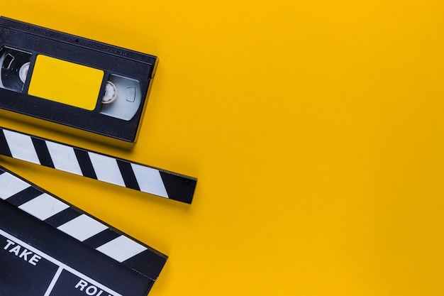 Free photo videotape  with clapperboard