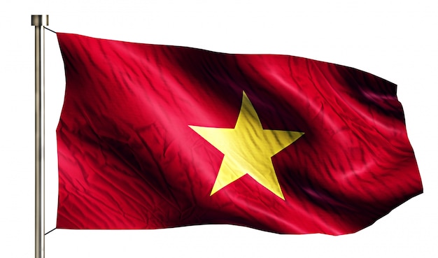 Vietnam National Flag Isolated 3D White Background