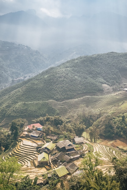 Free Photo vietnamese landscape in sa pa