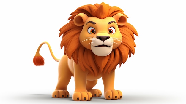 Free Photo view of 3d adorable cartoon animated lion cub