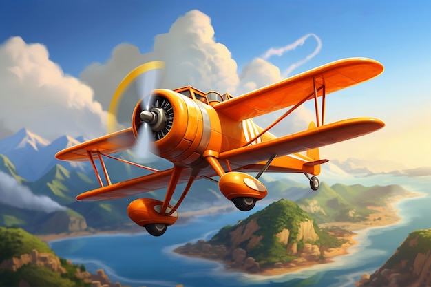 Free photo view of 3d airplane with wings and engine