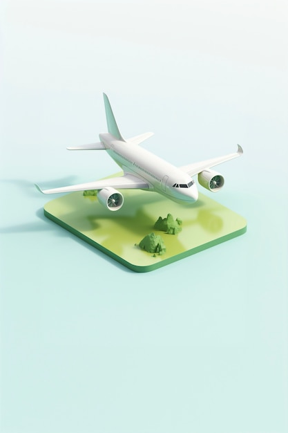 Free photo view of 3d airplane with wings and engine