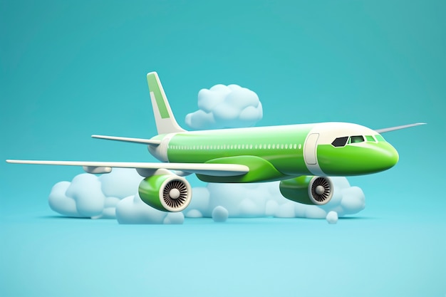 Free photo view of 3d airplane