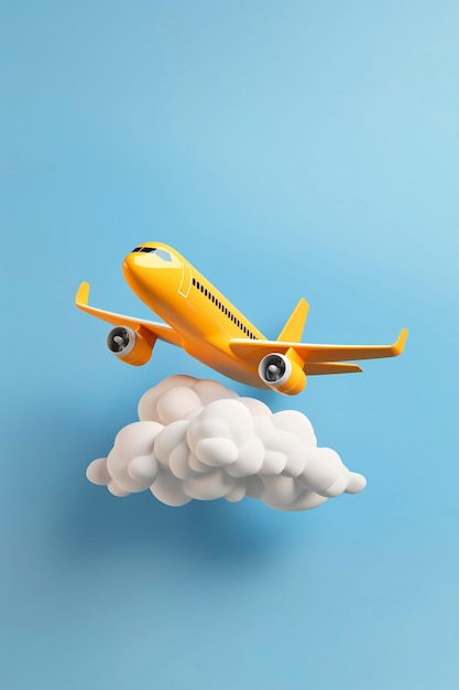 Free photo view of 3d airplane