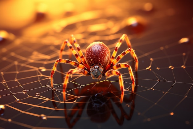 Free photo view of 3d amber like spider