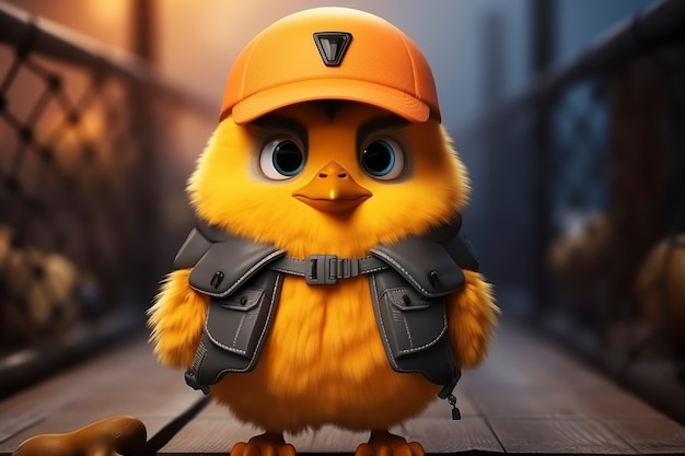 Free photo view of 3d animated cartoon bird