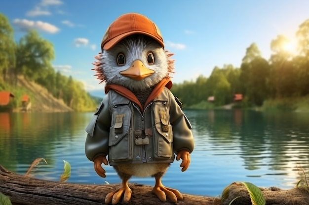 Free Photo view of 3d animated cartoon bird