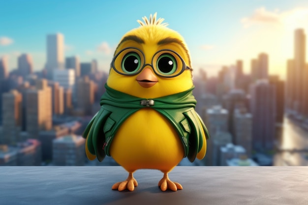 Free Photo view of 3d animated cartoon bird