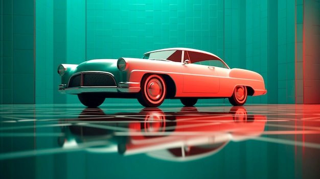 Free photo view of 3d antique car