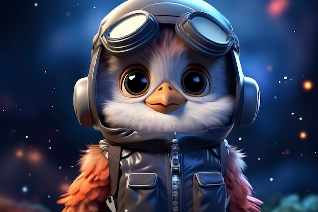 Free photo view of 3d aviator bird