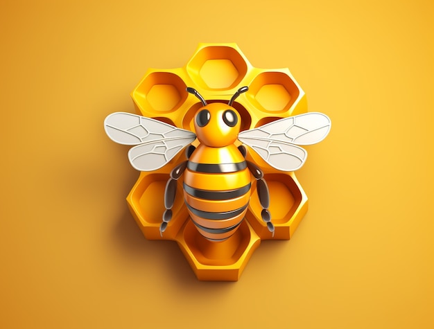 Free photo view 3d bee insect