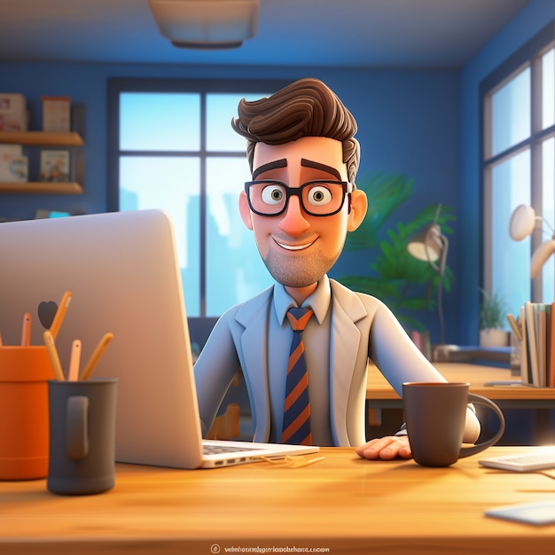 Free photo view of 3d businessman