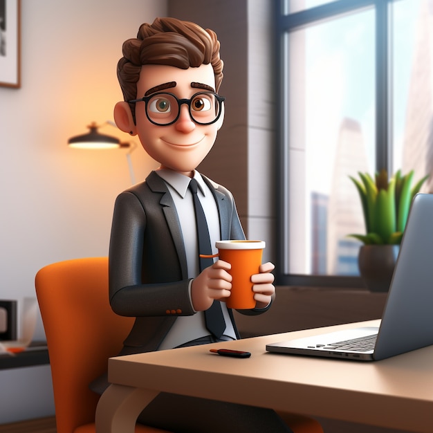 View of 3d businessman