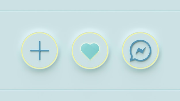 Free Photo view of 3d buttons