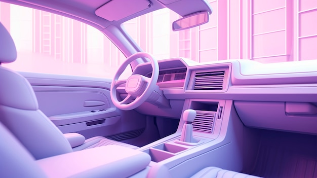 View of 3d car interior