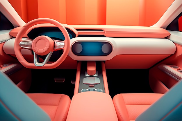 View of 3d car interior