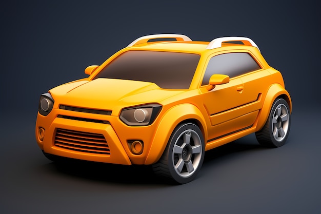 Free photo view of 3d car with simple background