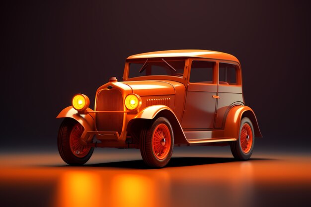 View of 3d car with simple background