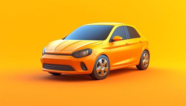 Free photo view of 3d car with simple background