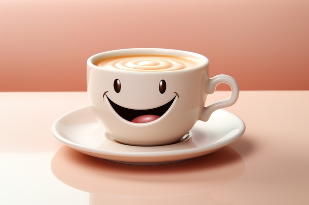 Free Photo view of 3d cartoon animated coffee cup