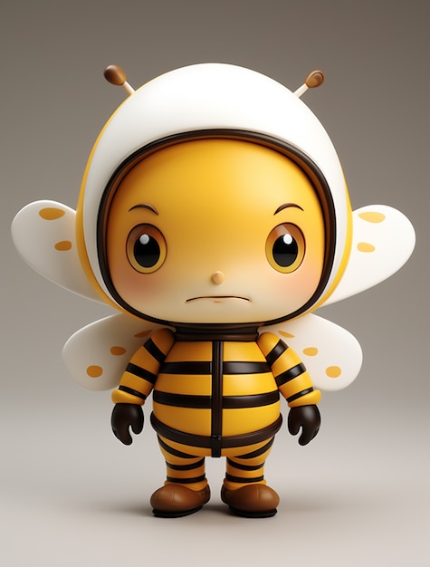 Free Photo view of 3d cartoon character bee