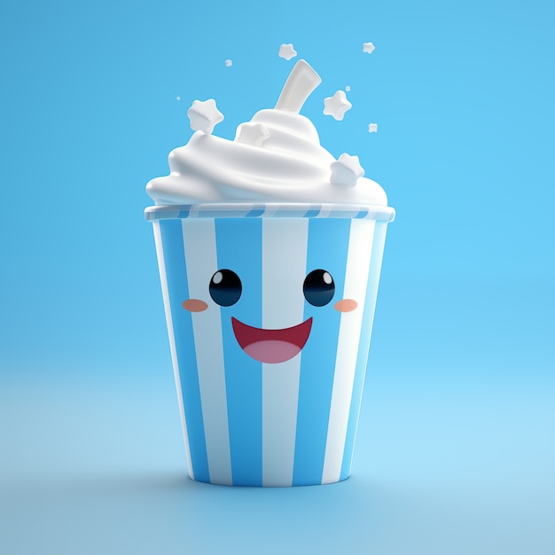 Free photo view of 3d cinema drink