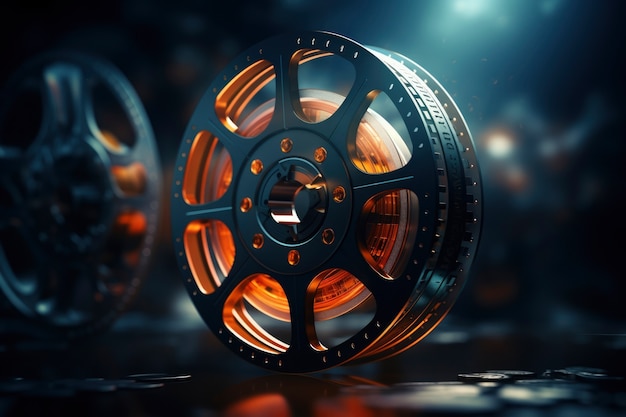 Free photo view of 3d cinema film reel