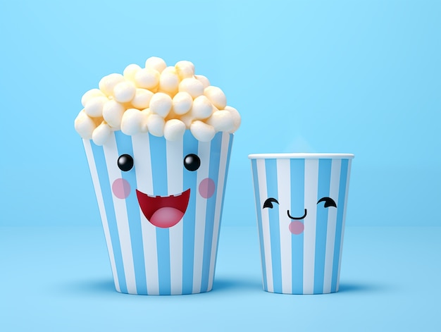 Free Photo view of 3d cinema popcorn