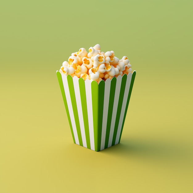 Free photo view of 3d cinema popcorn