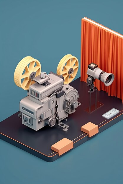 View of 3d cinema projector