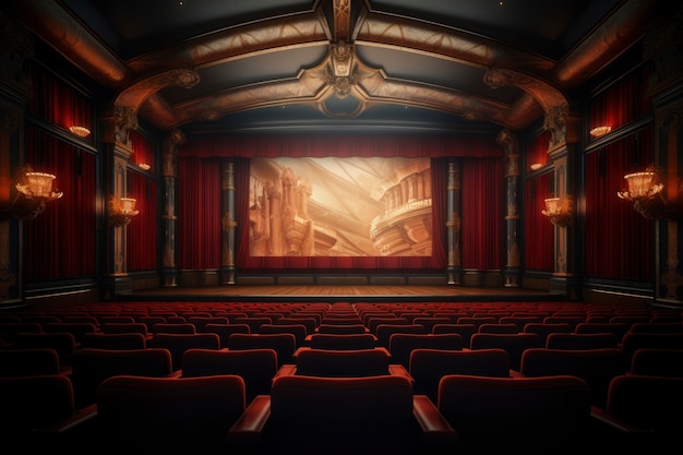 View of 3d cinema theatre room