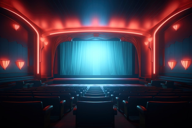 View of 3d cinema theatre room