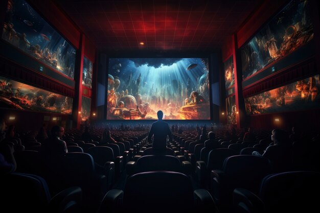 View of 3d cinema theatre room