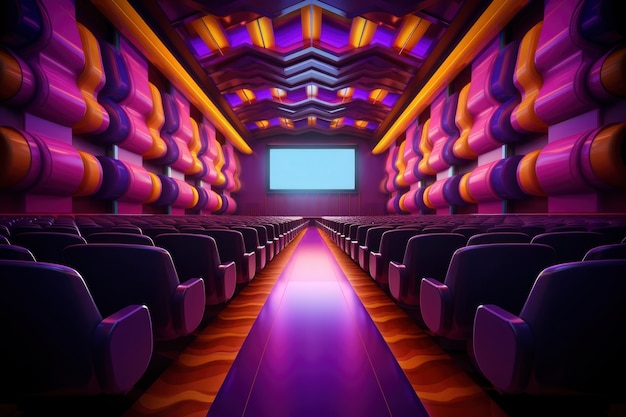 Free photo view of 3d cinema theatre room