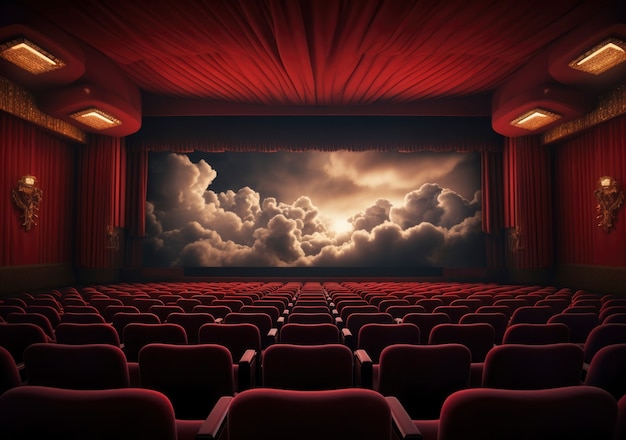 View of 3d cinema theatre room