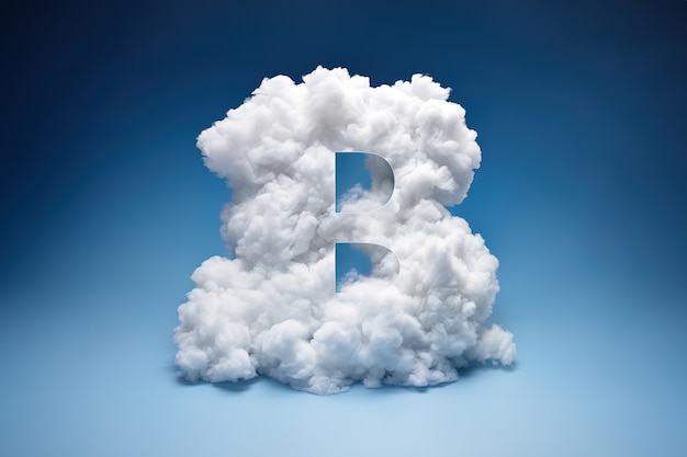 Free Photo view of 3d clouds in letter b shape