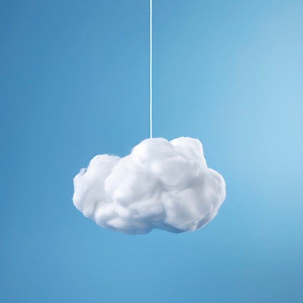 Free photo view of 3d clouds with string