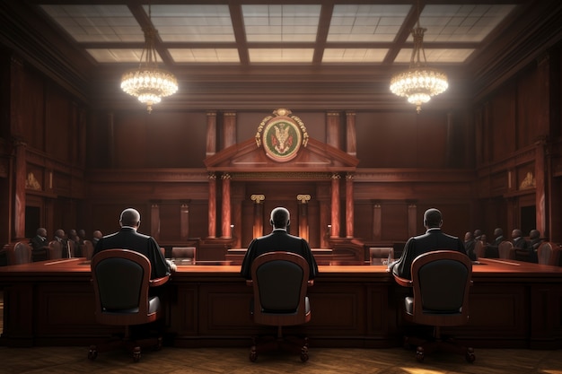 Free Photo view of 3d courtroom scene for lawyer's day celebration