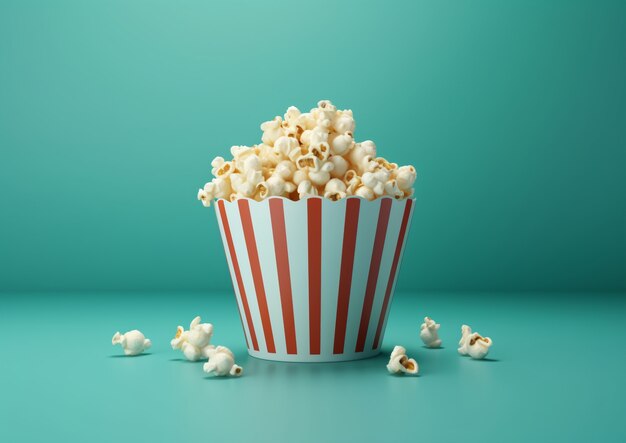 View of 3d cup of cinema popcorn