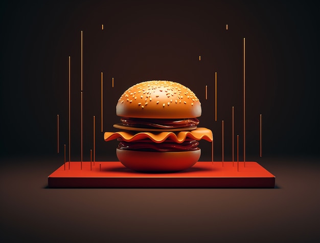 Free Photo view of 3d delicious looking burger