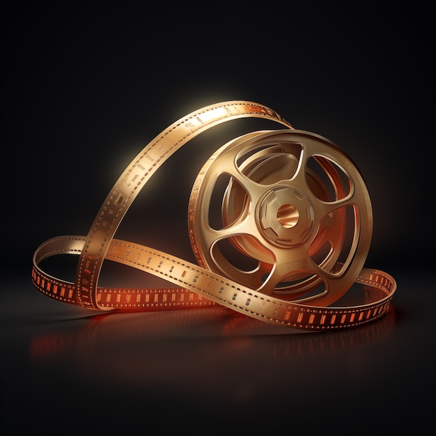 Free photo view of 3d film reel