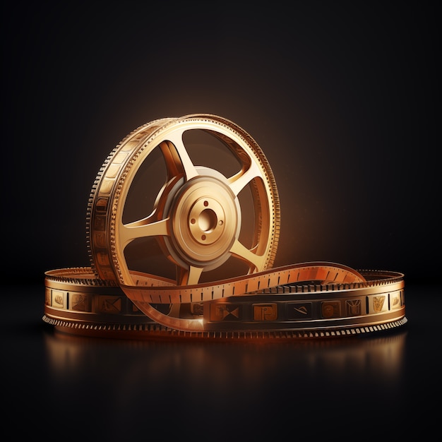 Free photo view of 3d film reel