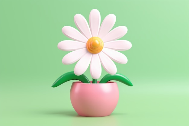 Free Photo view of 3d flower in pot