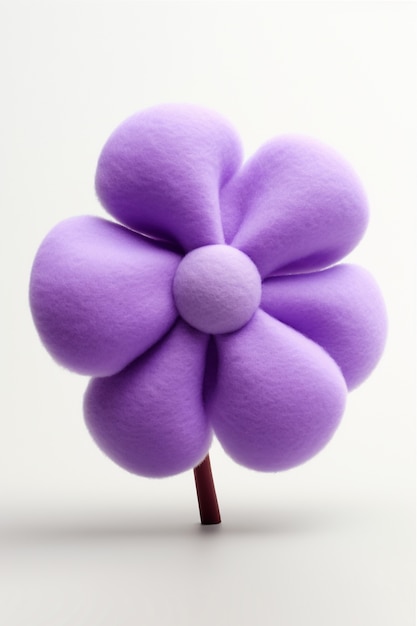 Free Photo view of 3d flower with felt texture