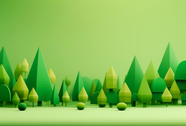 Free Photo view of 3d geometric forest landscape