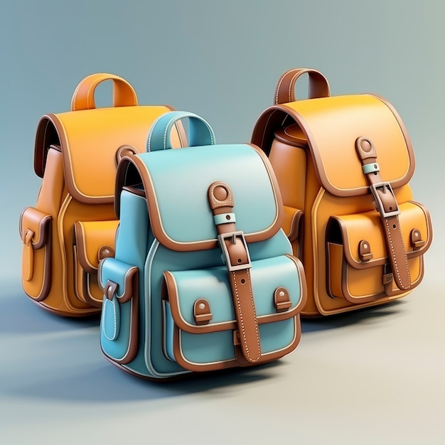 View of 3d graphic backpack