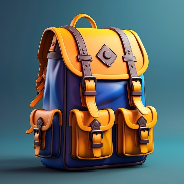 View of 3d graphic backpack